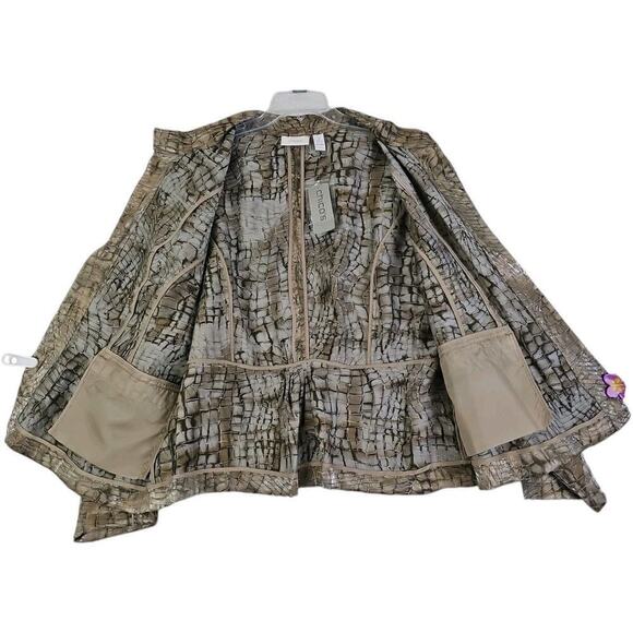 Chico's PYTHON PRINCESS MARCELA PATTERN Shimmer Lightweight JACKET 3(16) NWT$129 - Picture 6 of 16